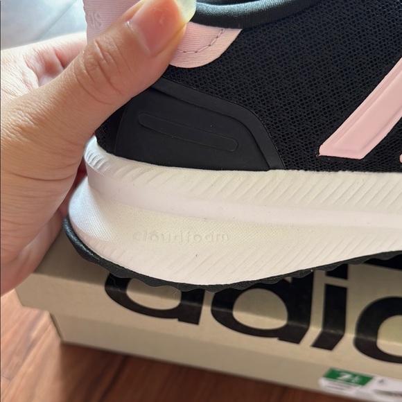 Adidas Black and Pink Sneakers with Signature Stripes - Picture 2 of 5
